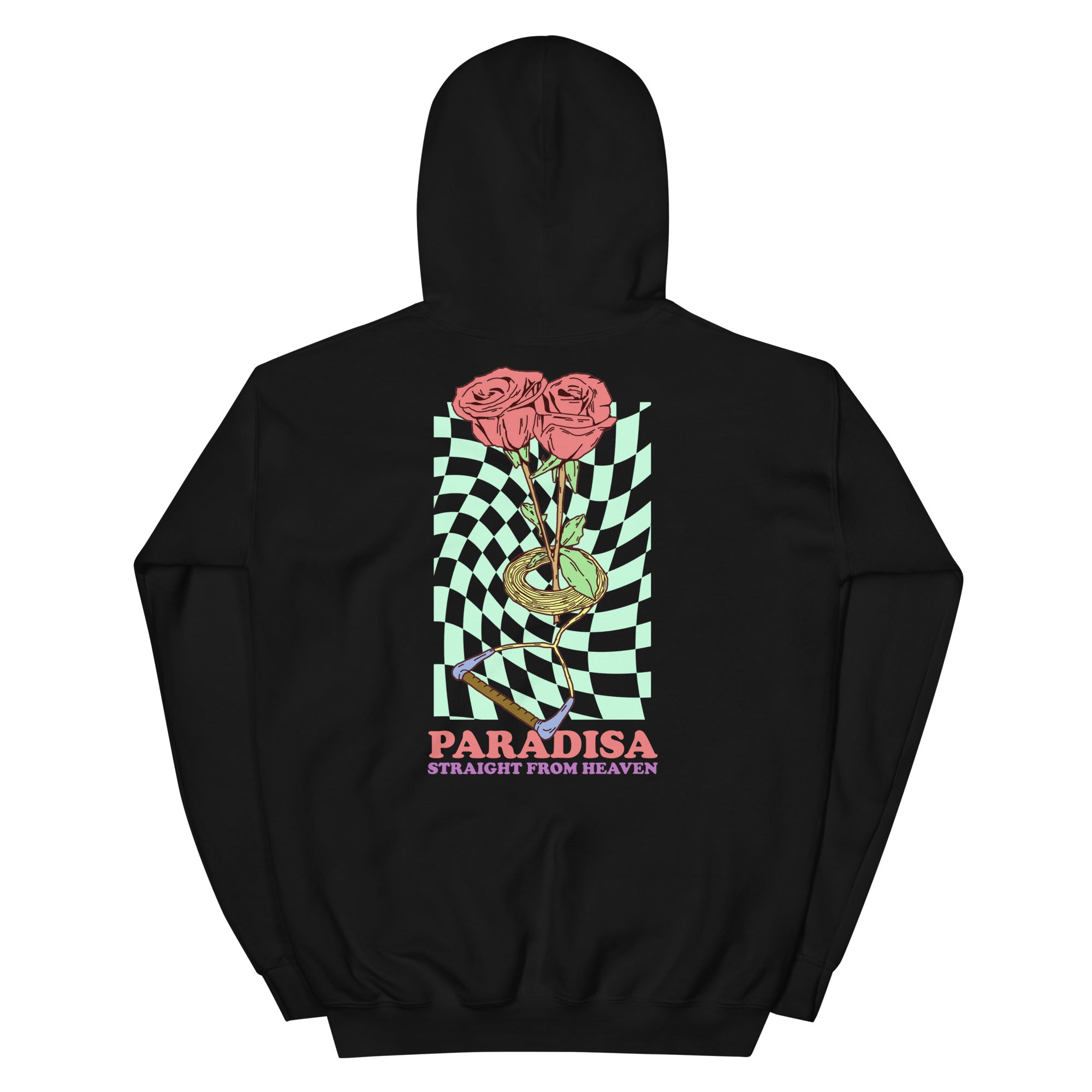 Black rose checkered hoodie online